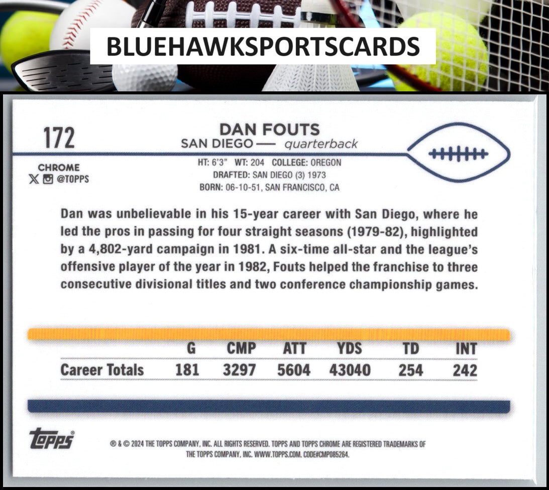 2024 Topps Chrome #172 Dan Fouts