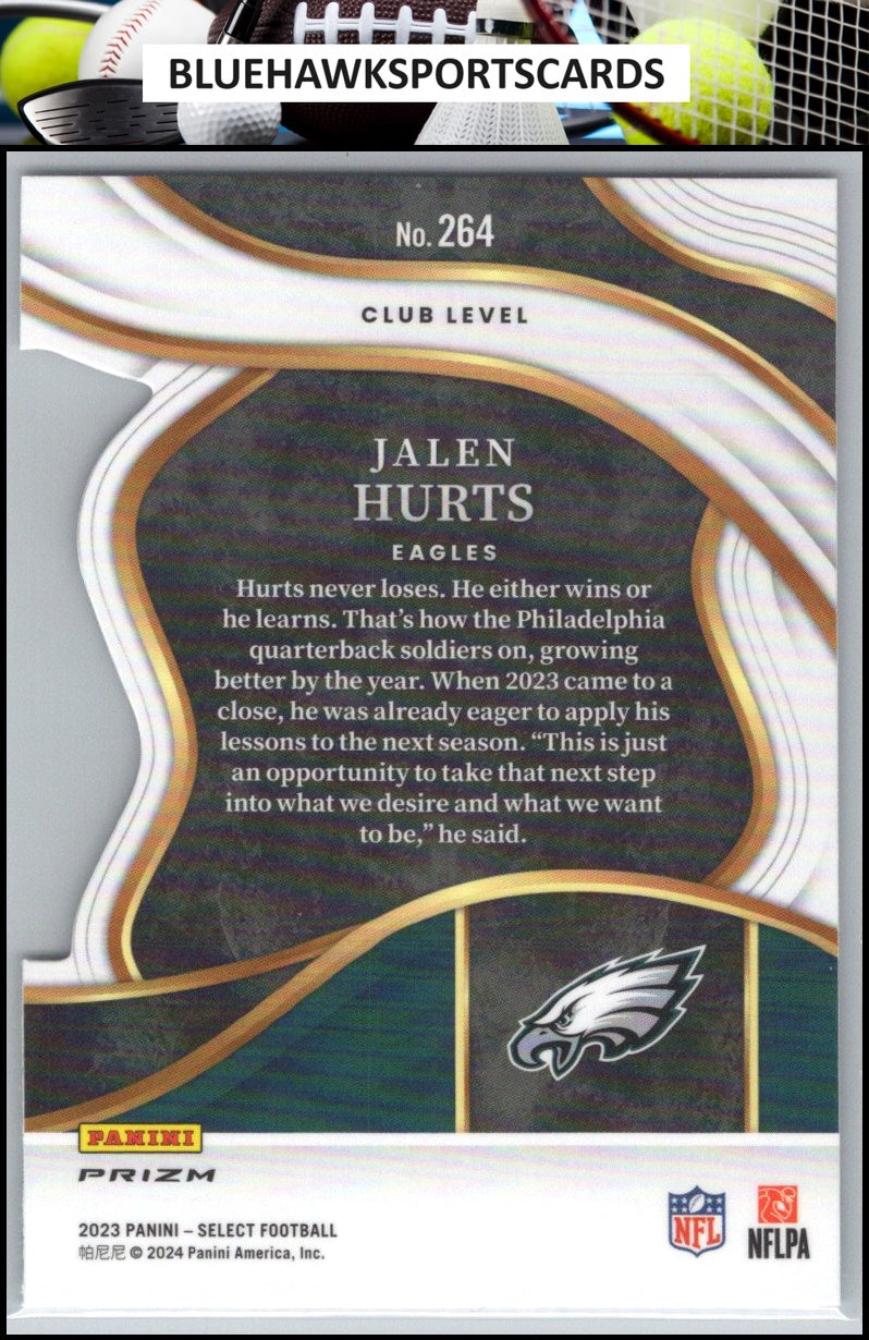 2023 Panini Select #264 Jalen Hurts Red and Yellow Prizms Die Cuts