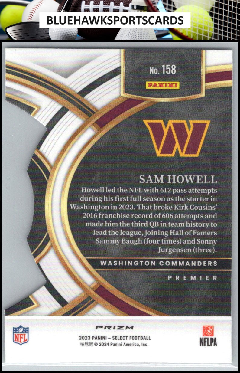 2023 Panini Select #158 Sam Howell Black and Green Prizms Die Cuts