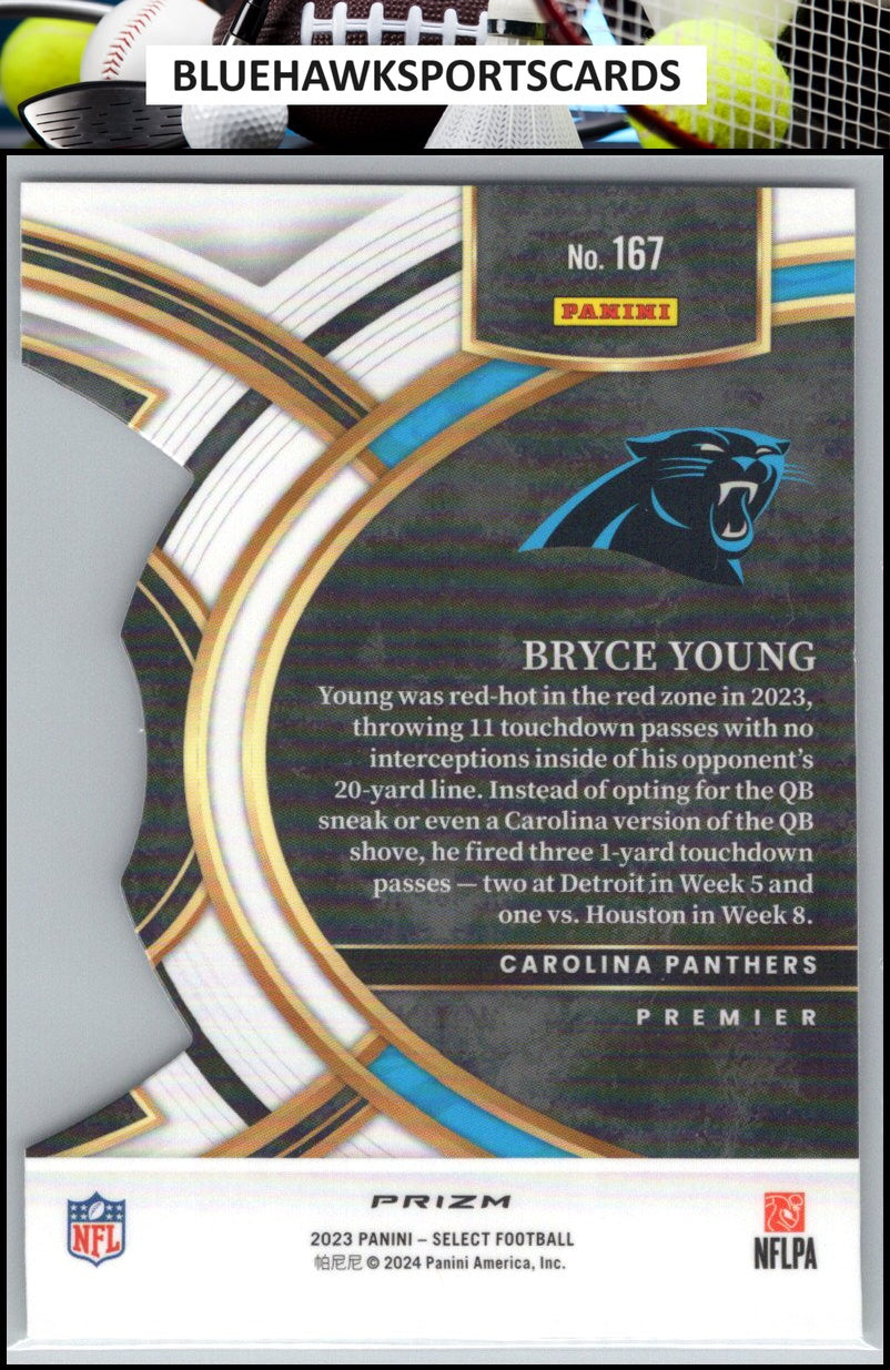 2023 Panini Select #167 Bryce Young Red and Yellow Prizms Die Cuts