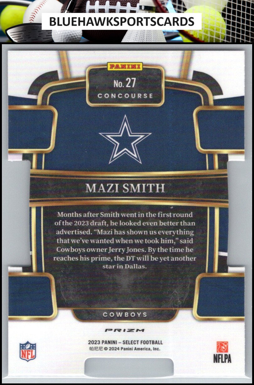 2023 Panini Select #27 Mazi Smith Red and Blue Prizms Die Cuts