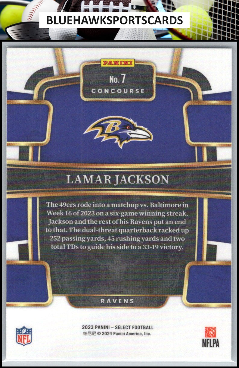 2023 Panini Select #7 Lamar Jackson