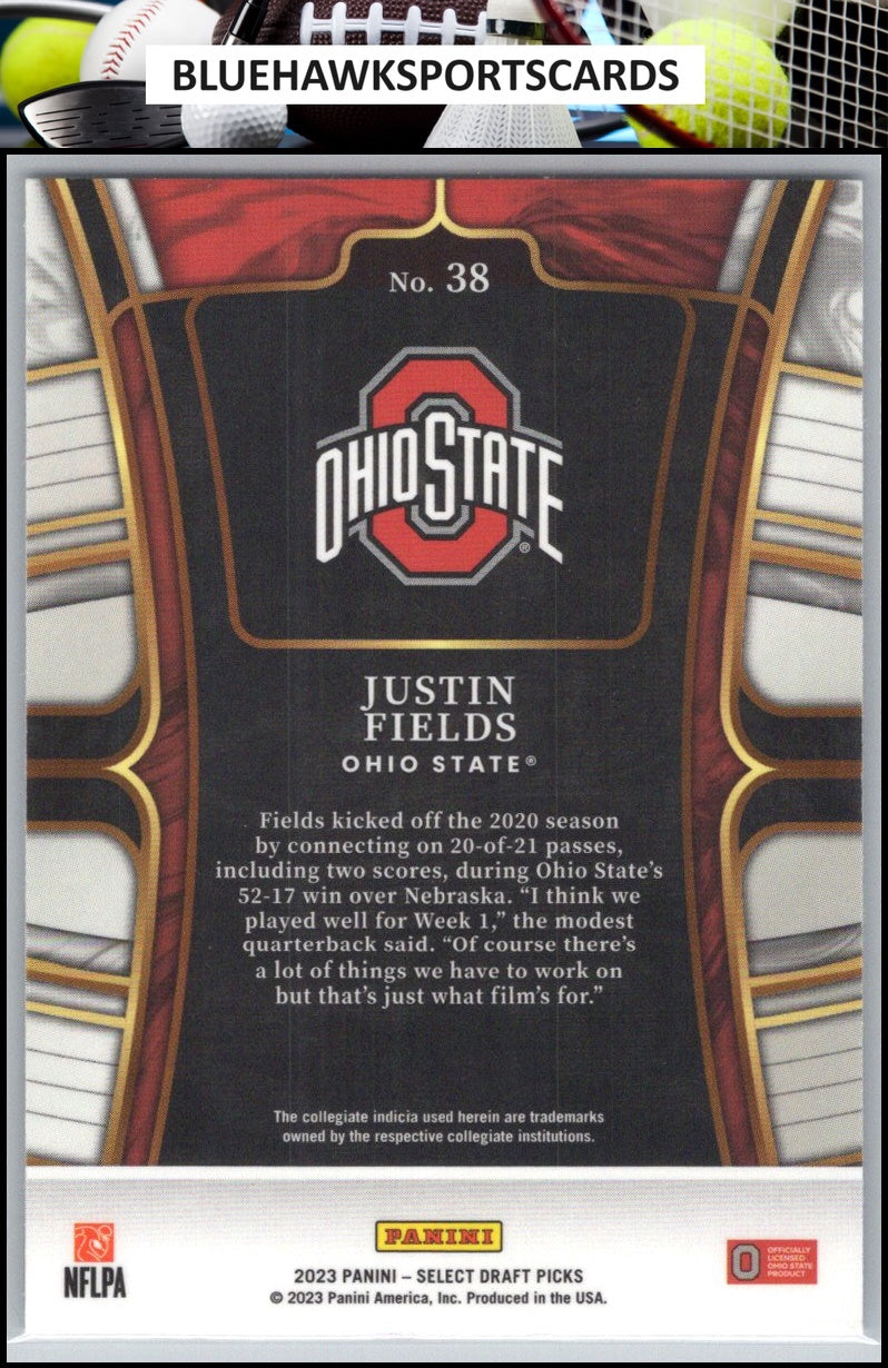 2023 Panini Select Draft Picks #38 Justin Fields Blue Retail