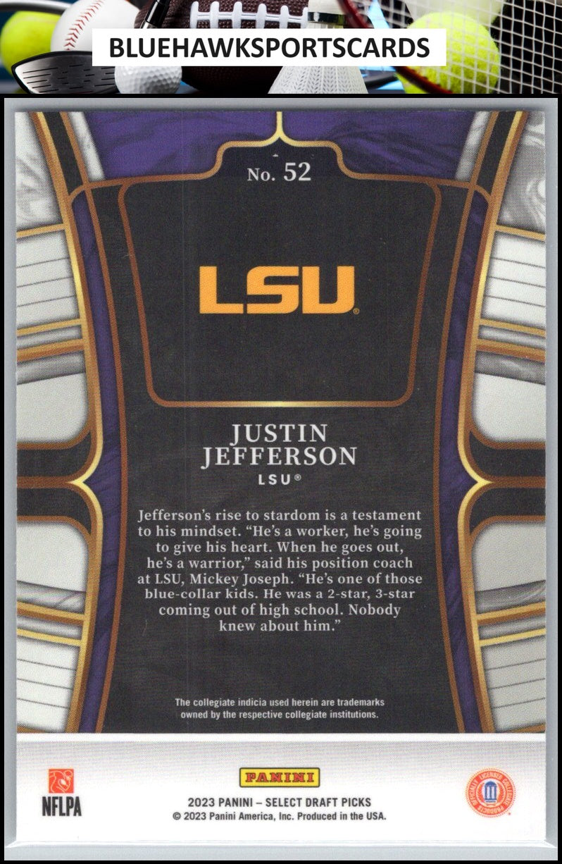 2023 Panini Select Draft Picks #52 Justin Jefferson Blue Retail