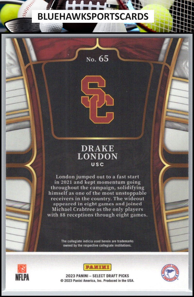 2023 Panini Select Draft Picks #65 Drake London Blue Retail