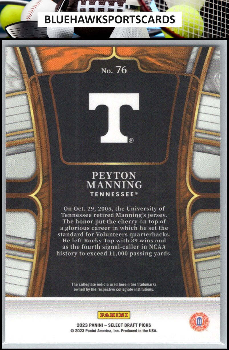 2023 Panini Select Draft Picks #76 Peyton Manning Blue Retail