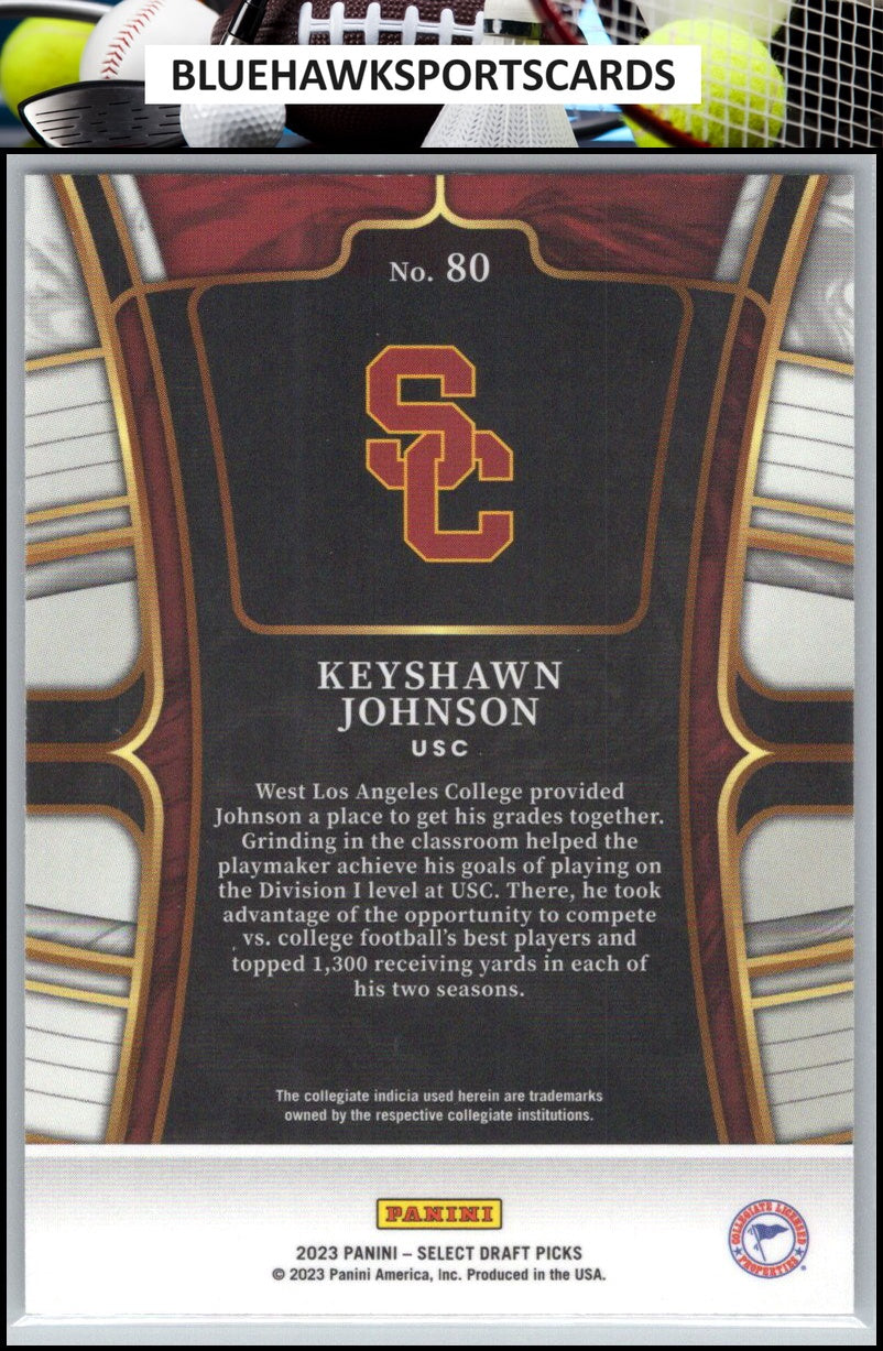 2023 Panini Select Draft Picks #80 Keyshawn Johnson Blue Retail