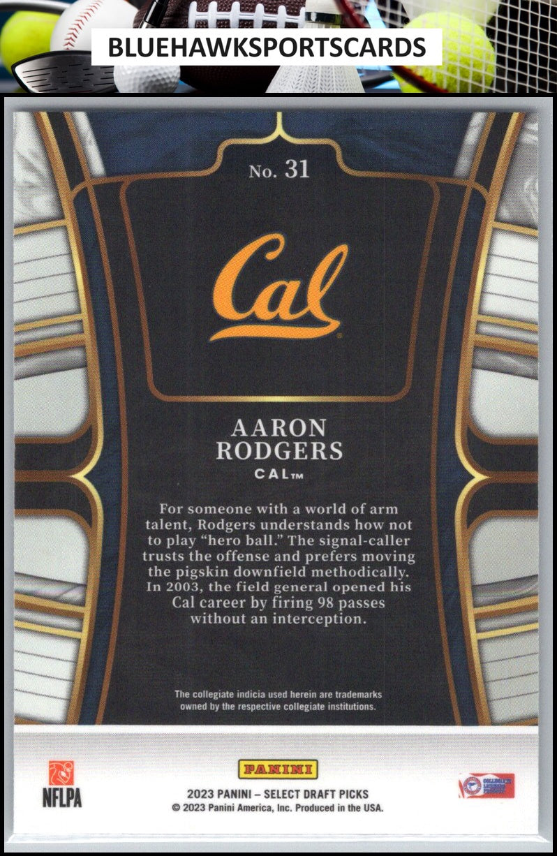 2023 Panini Select Draft Picks #31 Aaron Rodgers Blue Retail