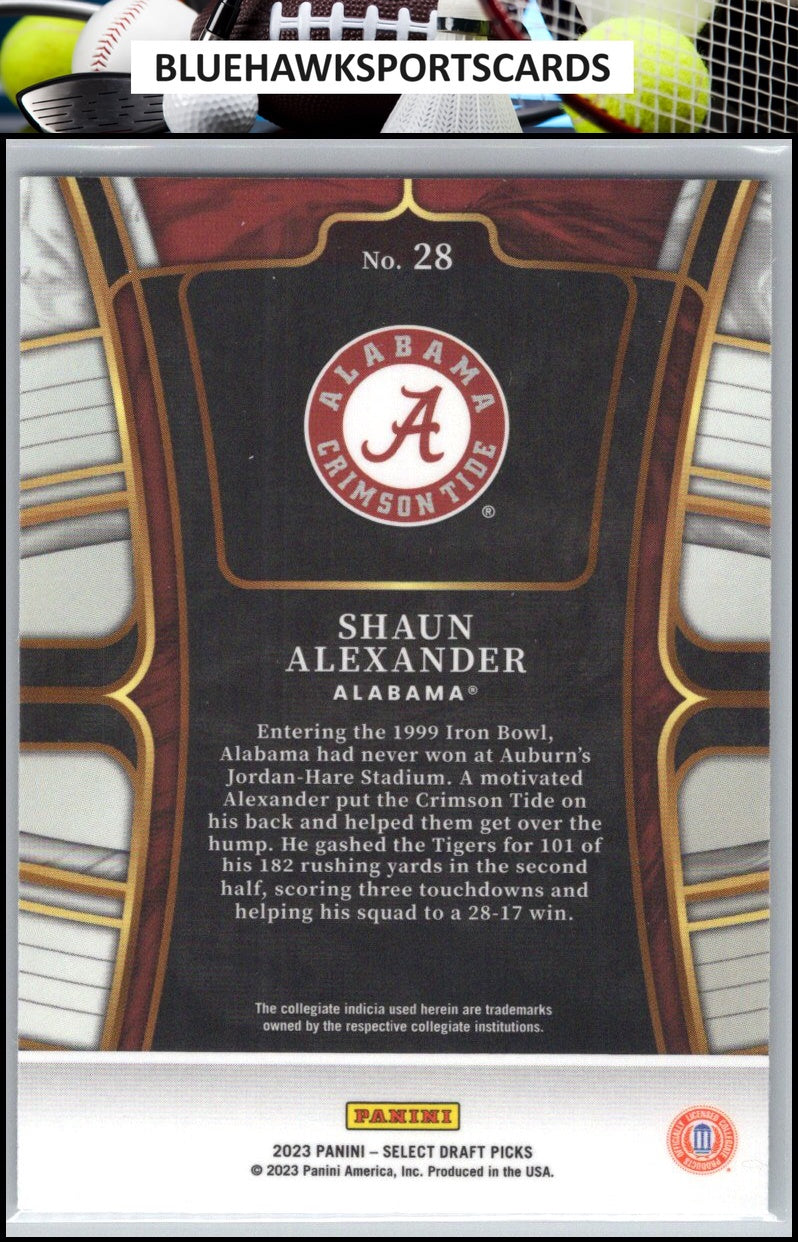 2023 Panini Select Draft Picks #28 Shaun Alexander Blue Retail
