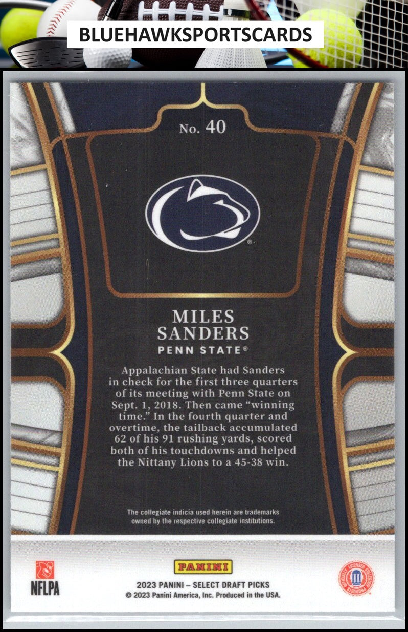 2023 Panini Select Draft Picks #40 Miles Sanders Blue Retail