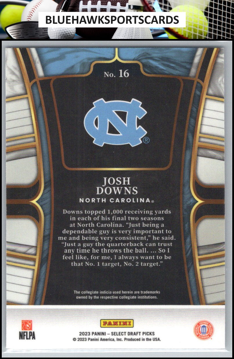 2023 Panini Select Draft Picks #16 Josh Downs Blue Retail