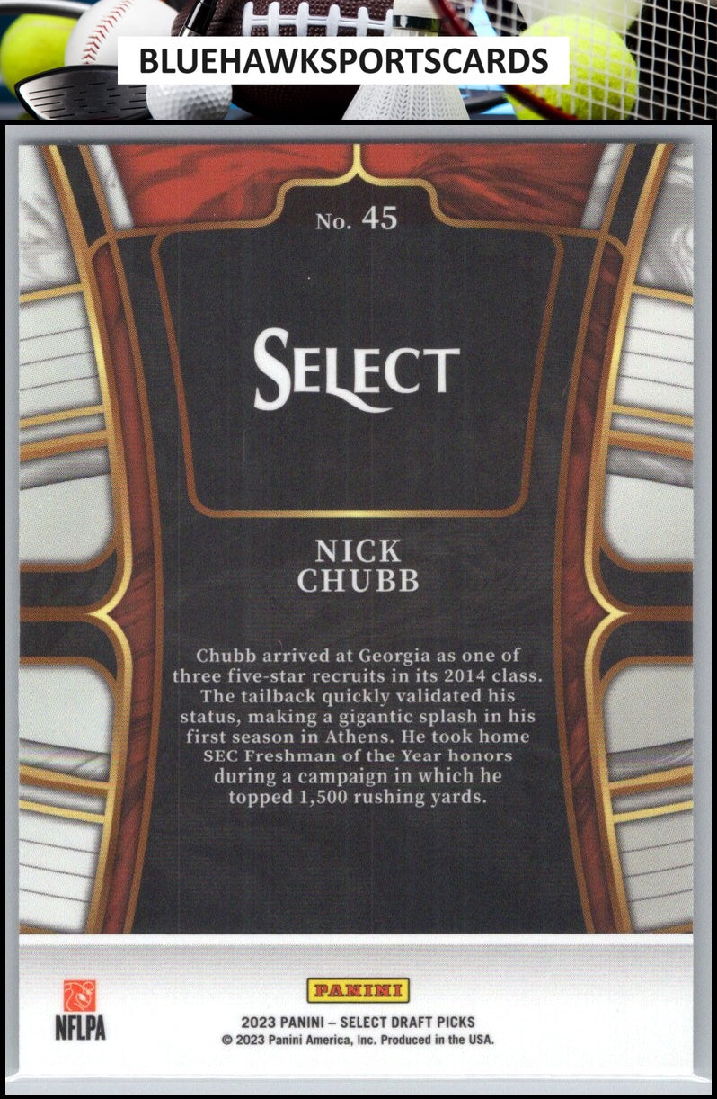 2023 Panini Select Draft Picks #45 Nick Chubb Blue Retail
