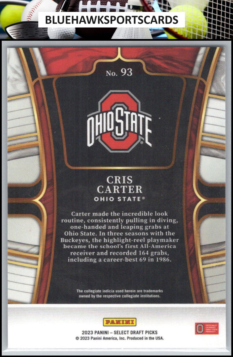 2023 Panini Select Draft Picks #93 Cris Carter Blue Retail