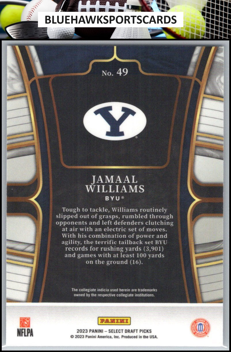 2023 Panini Select Draft Picks #49 Jamaal Williams Blue Retail