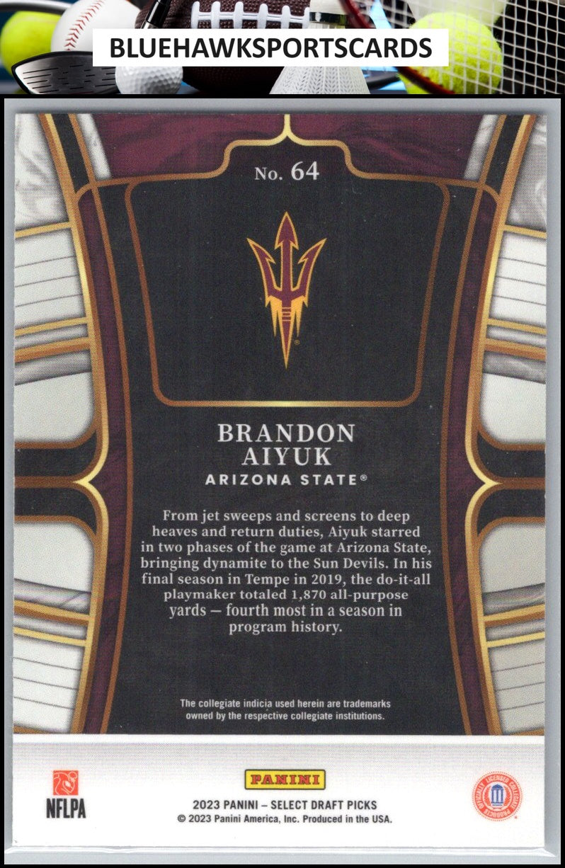 2023 Panini Select Draft Picks #64 Brandon Aiyuk Blue Retail