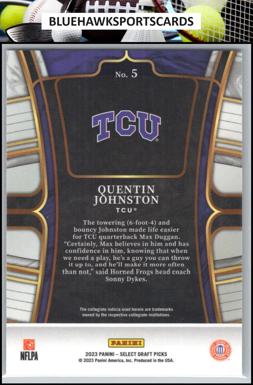 2023 Panini Select Draft Picks #5 Quentin Johnston Blue Retail