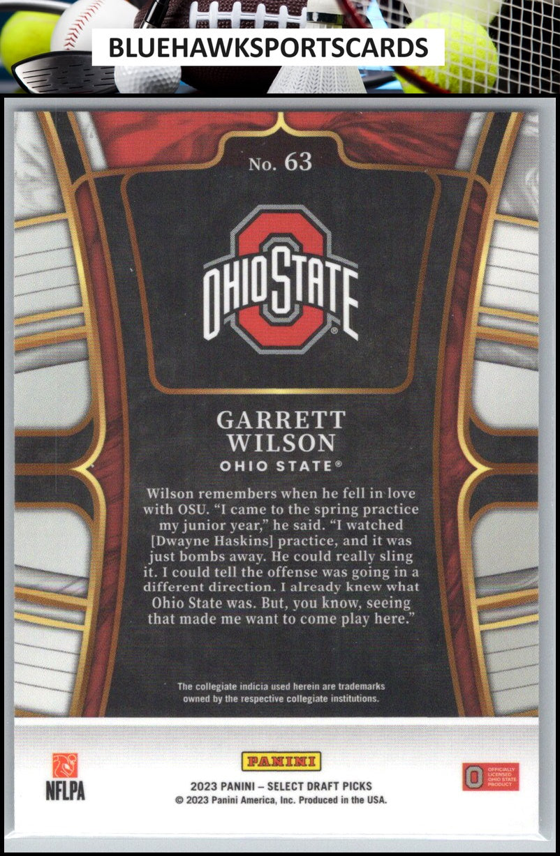 2023 Panini Select Draft Picks #63 Garrett Wilson Blue Retail