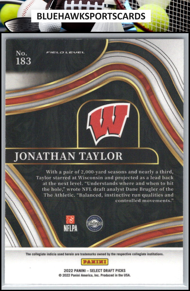 2022 Panini Select Draft Picks #183 Jonathan Taylor Blue (Retail Base)