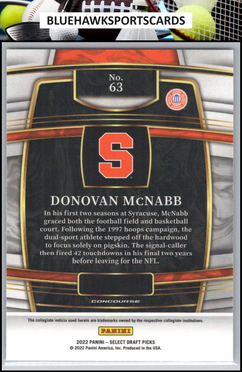 2022 Panini Select Draft Picks #63 Donovan McNabb Blue (Retail Base)