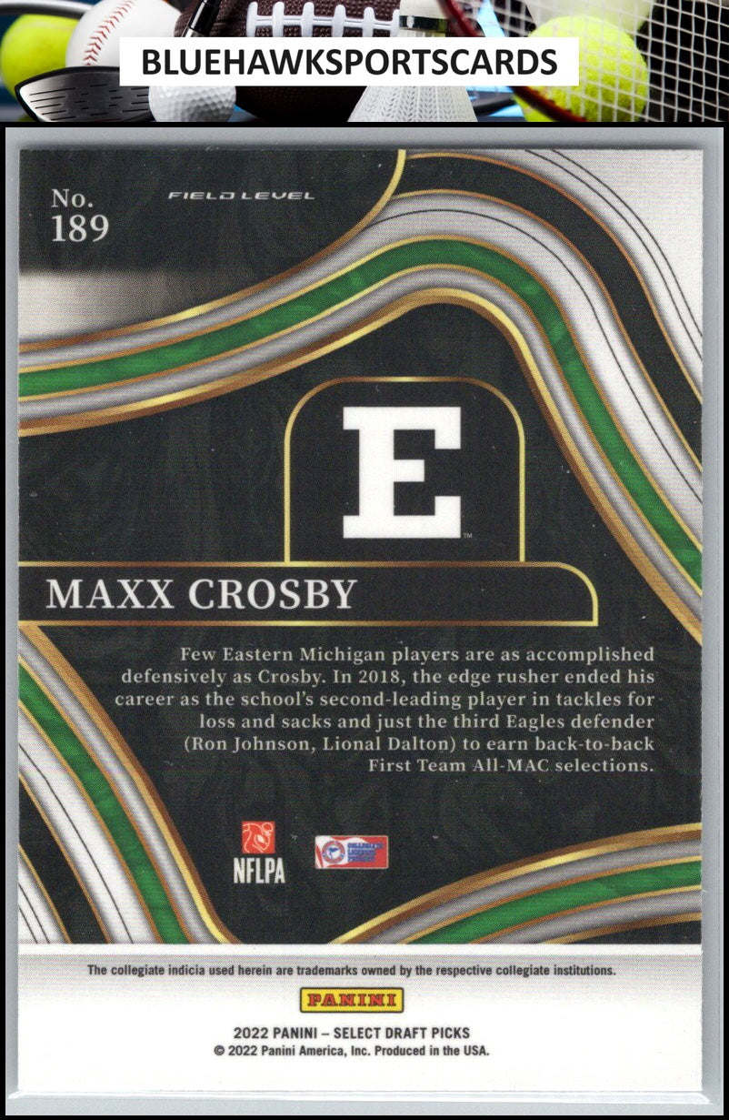 2022 Panini Select Draft Picks #189 Maxx Crosby Blue (Retail Base)