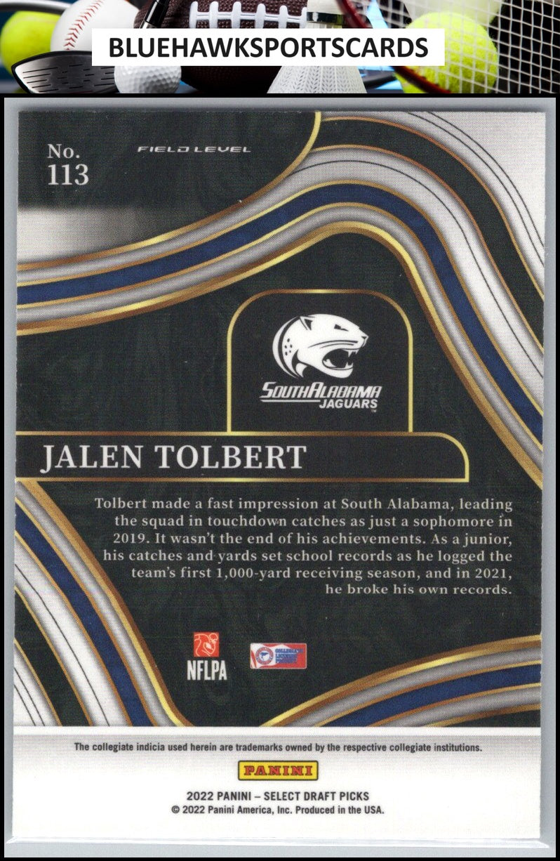 2022 Panini Select Draft Picks #113 Jalen Tolbert Blue (Retail Base)