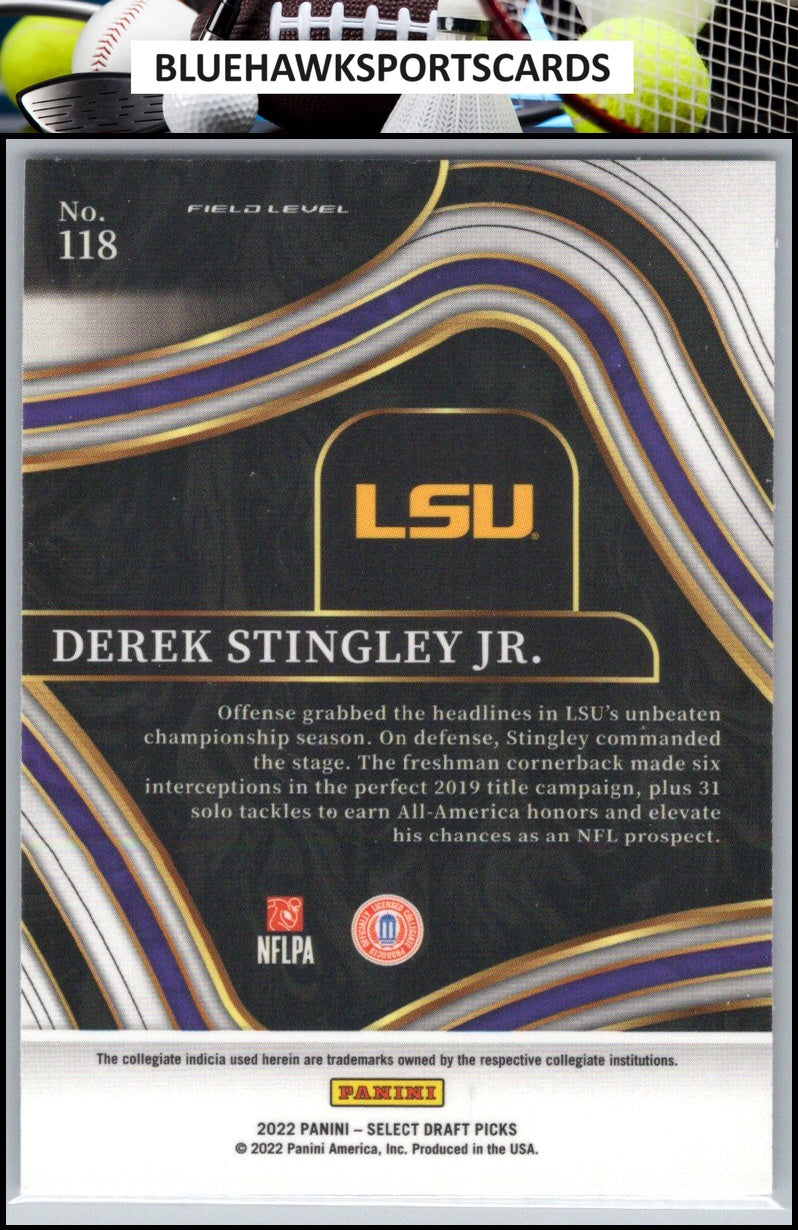 2022 Panini Select Draft Picks #118 Derek Stingley Jr. Blue (Retail Base)