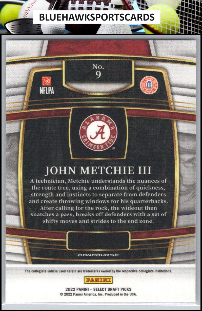 2022 Panini Select Draft Picks #9 John Metchie III Blue (Retail Base)