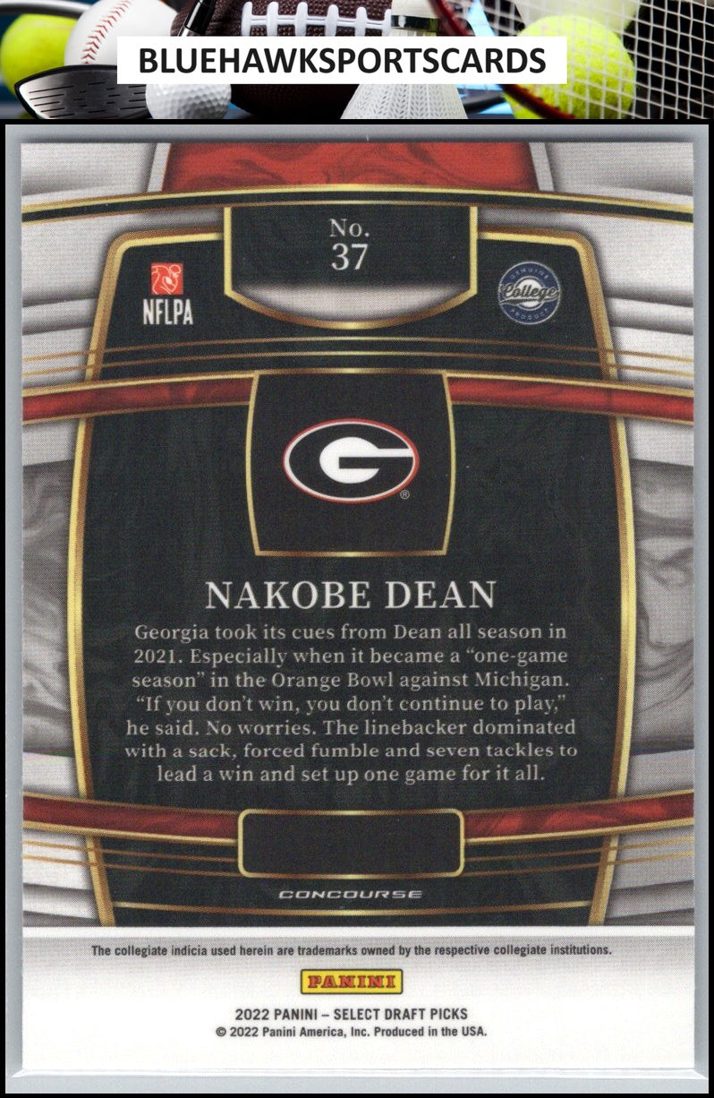 2022 Panini Select Draft Picks #37 Nakobe Dean Blue (Retail Base)