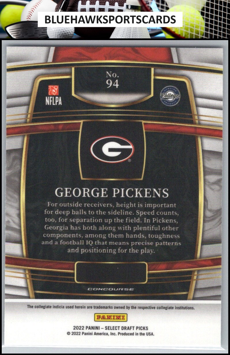 2022 Panini Select Draft Picks #94 George Pickens Blue (Retail Base)