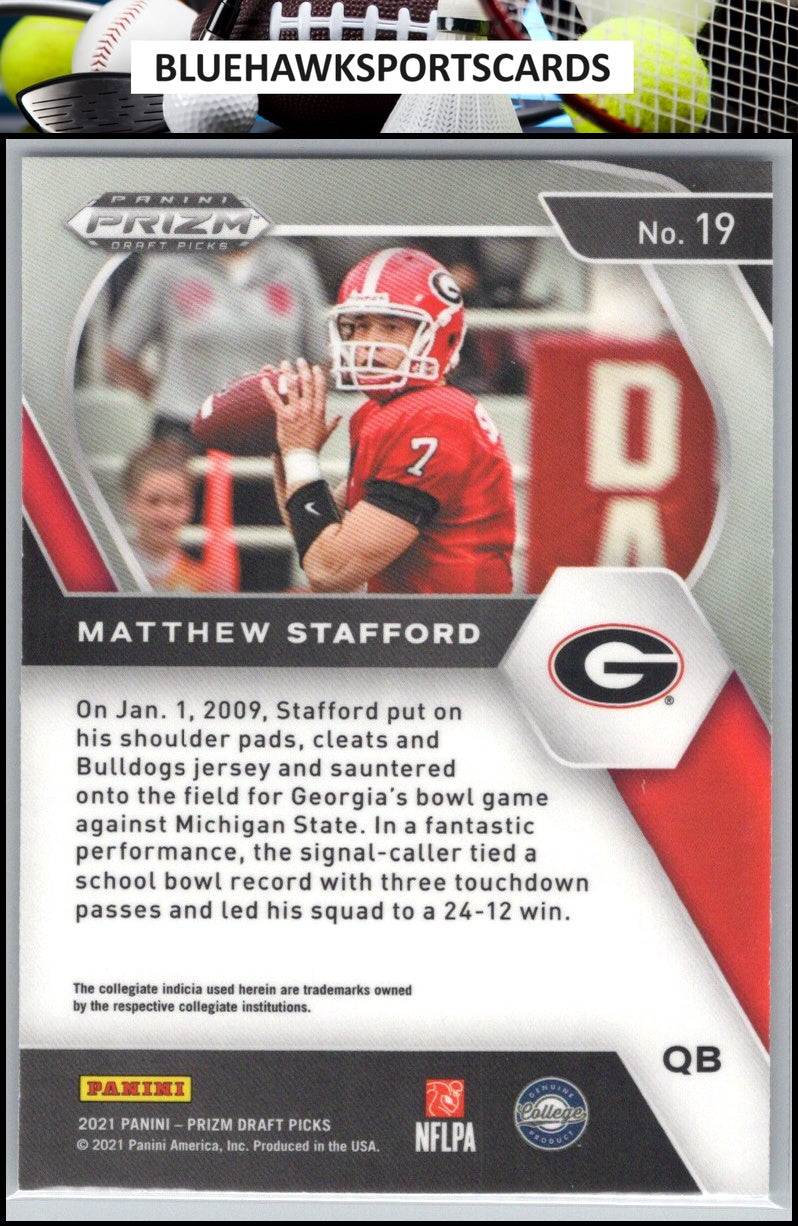 2021 Panini Prizm Draft Picks Collegiate #19 Matthew Stafford
