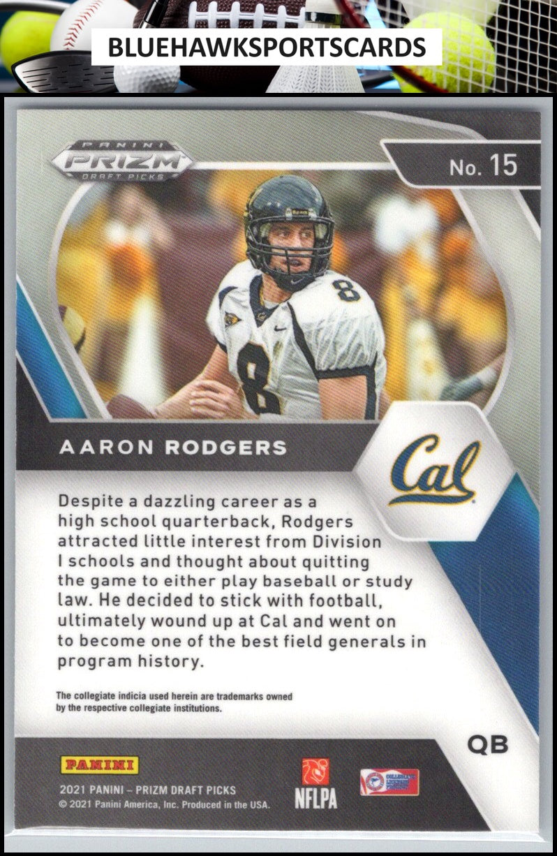 2021 Panini Prizm Draft Picks Collegiate #15 Aaron Rodgers