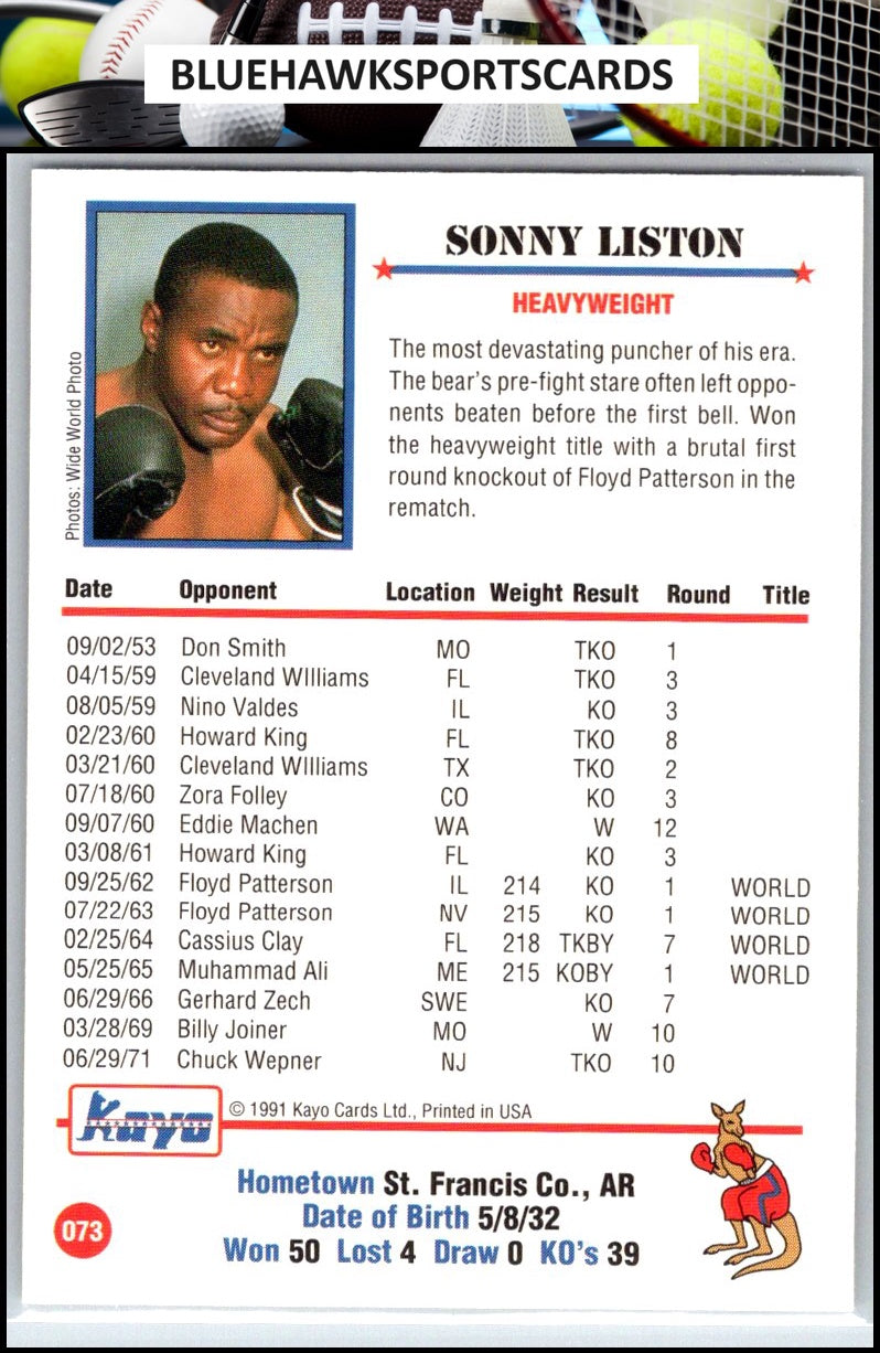 1991 Kayo #073 Sonny Liston