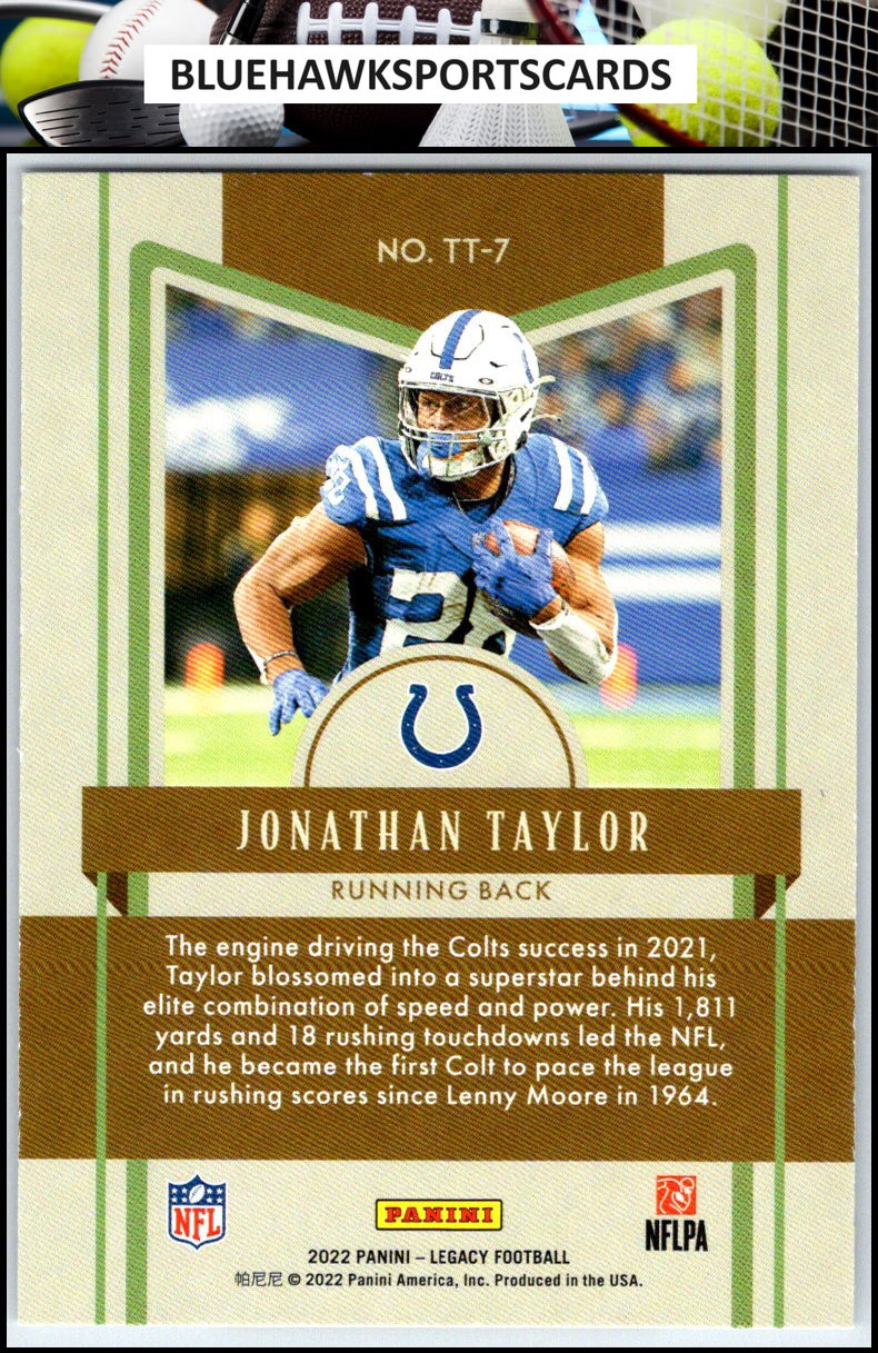2022 Panini Legacy #TT-7 Jonathan Taylor Timeless Talents