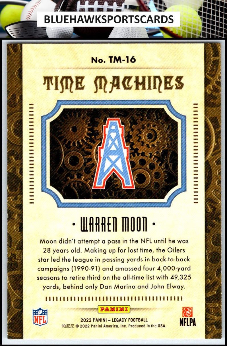 2022 Panini Legacy #TM-16 Warren Moon Time Machines