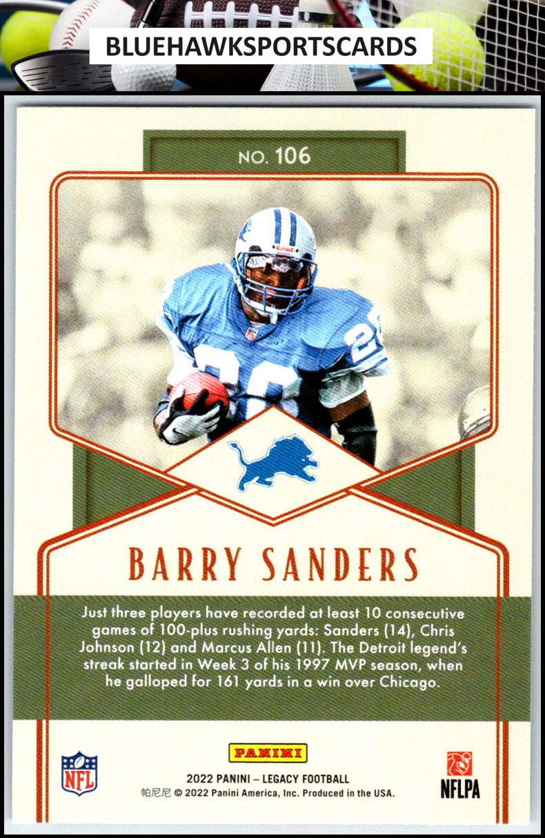 2022 Panini Legacy #106 Barry Sanders