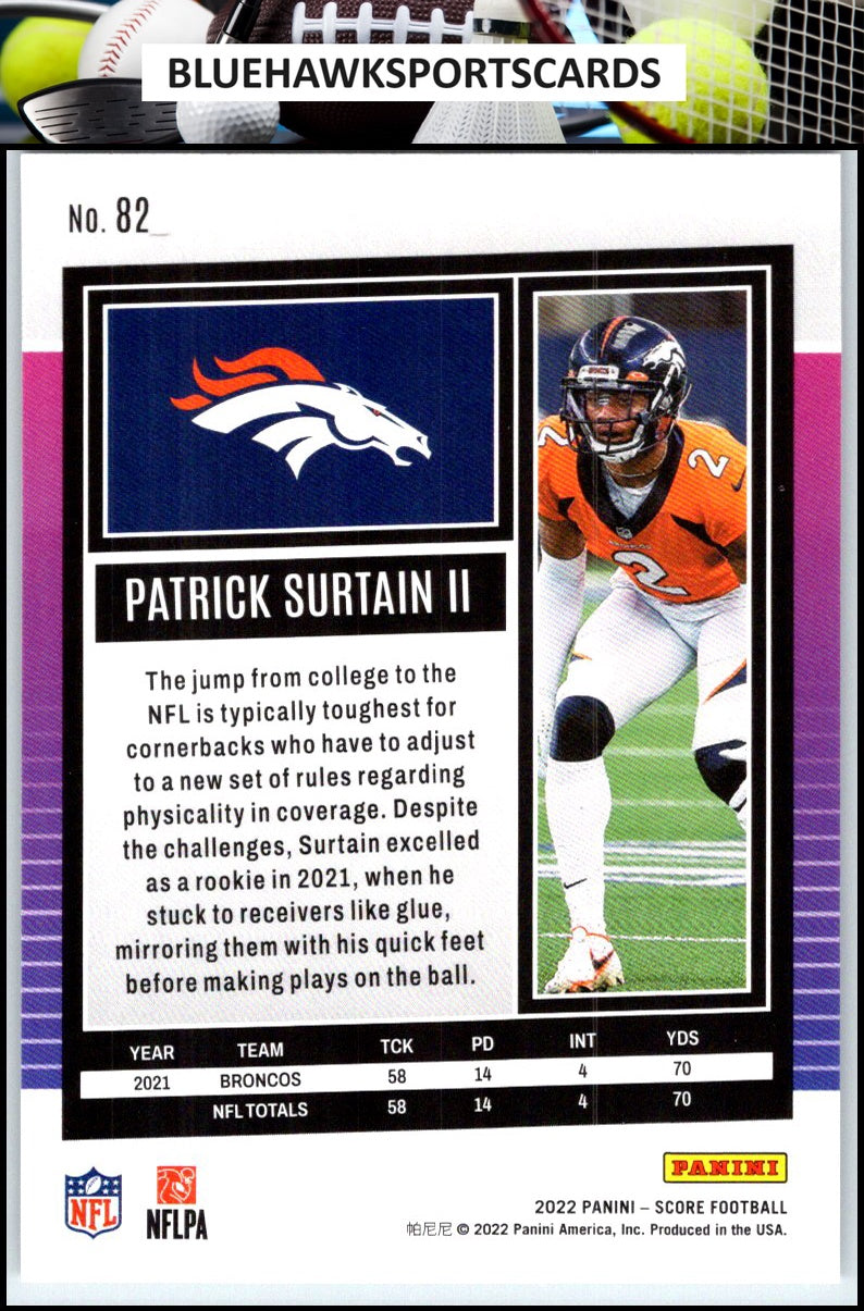 2022 Score #82 Patrick Surtain II