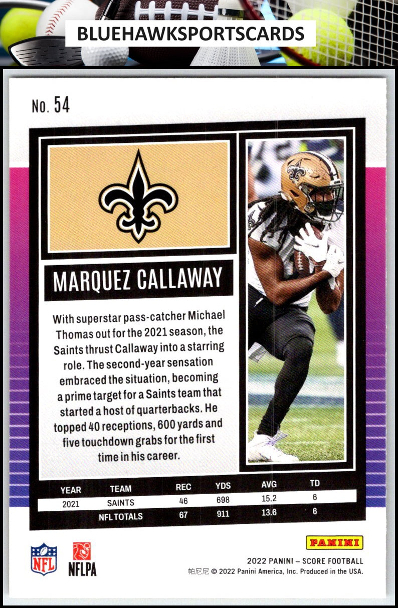 2022 Score #54 Marquez Callaway Gold