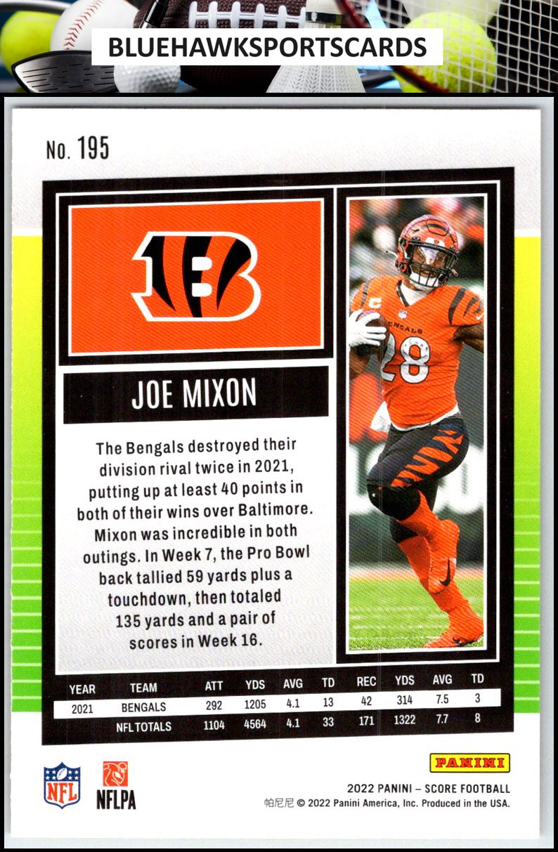 2022 Score #195 Joe Mixon Gold