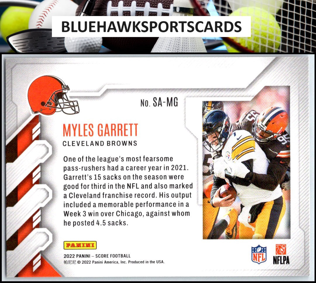 2022 Score #SA-MG Myles Garrett Sack Attack
