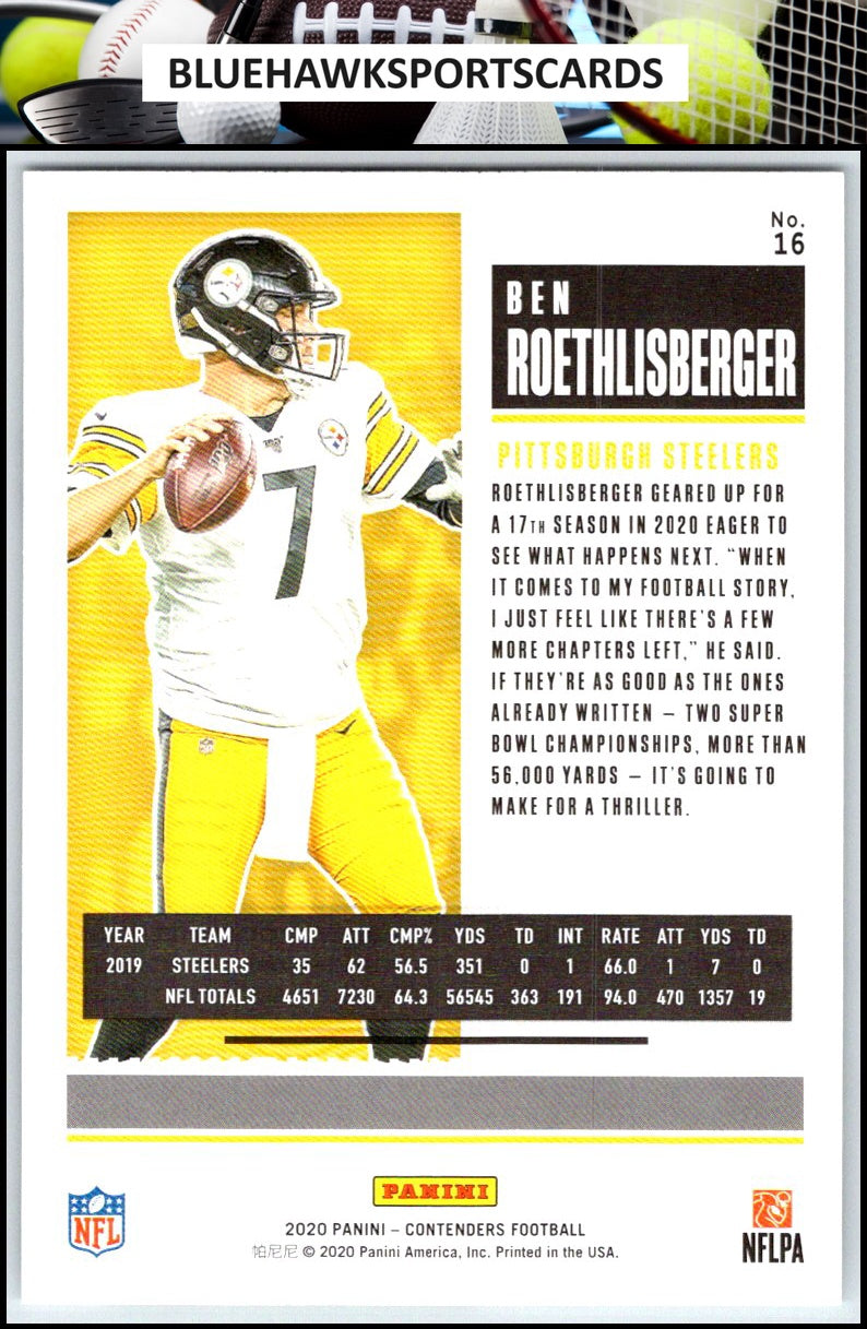 2020 Panini Contenders #16 Ben Roethlisberger