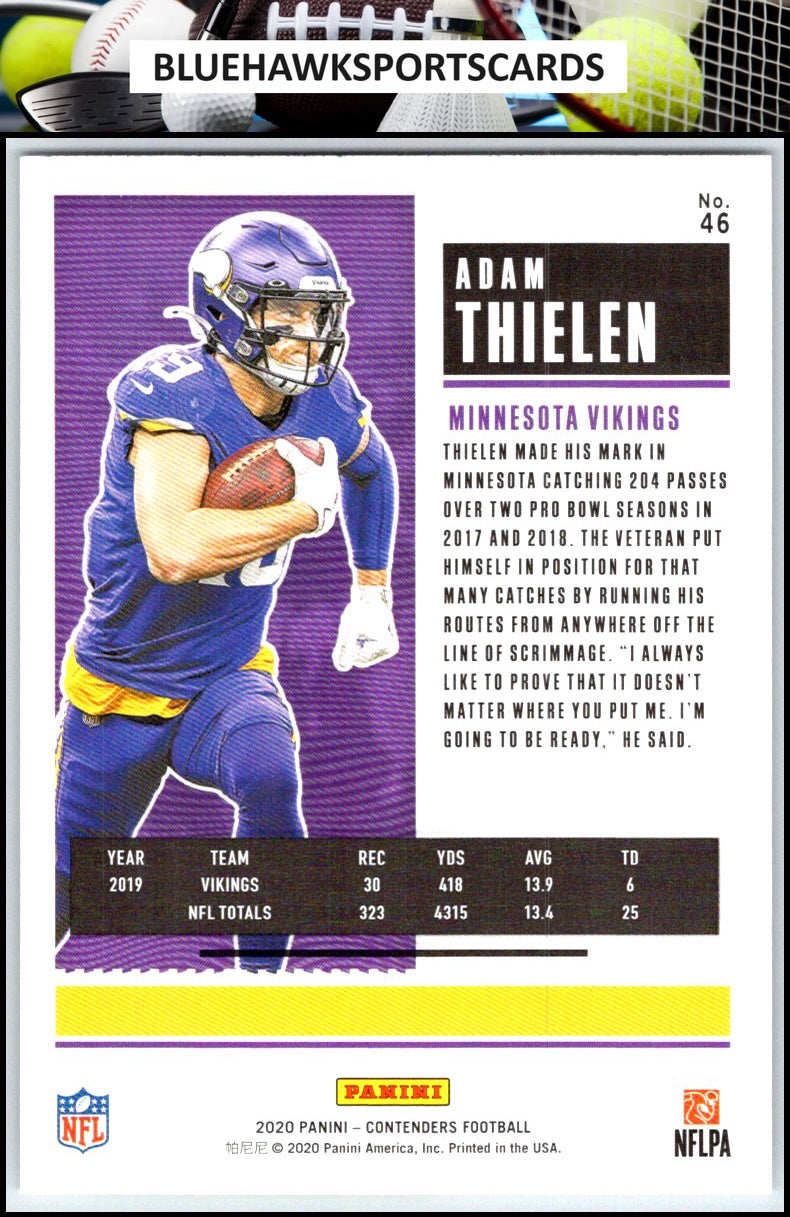 2020 Panini Contenders #46 Adam Thielen