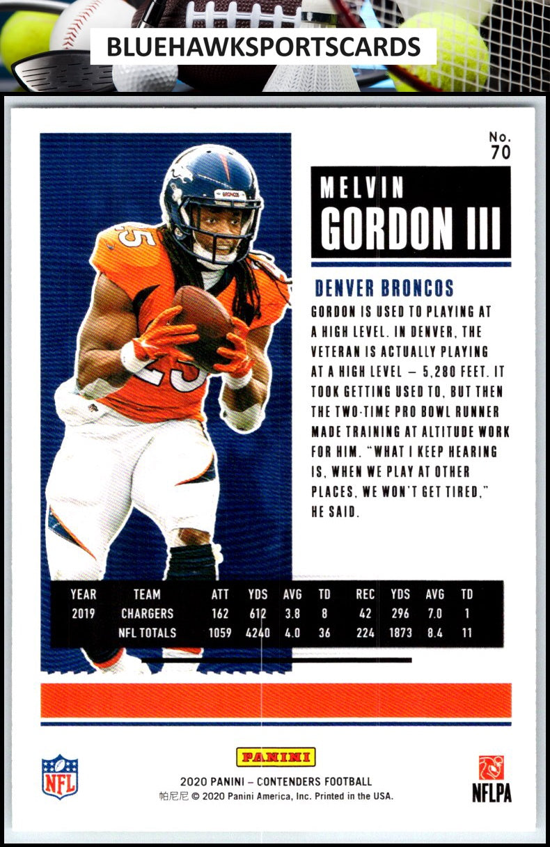 2020 Panini Contenders #70 Melvin Gordon III