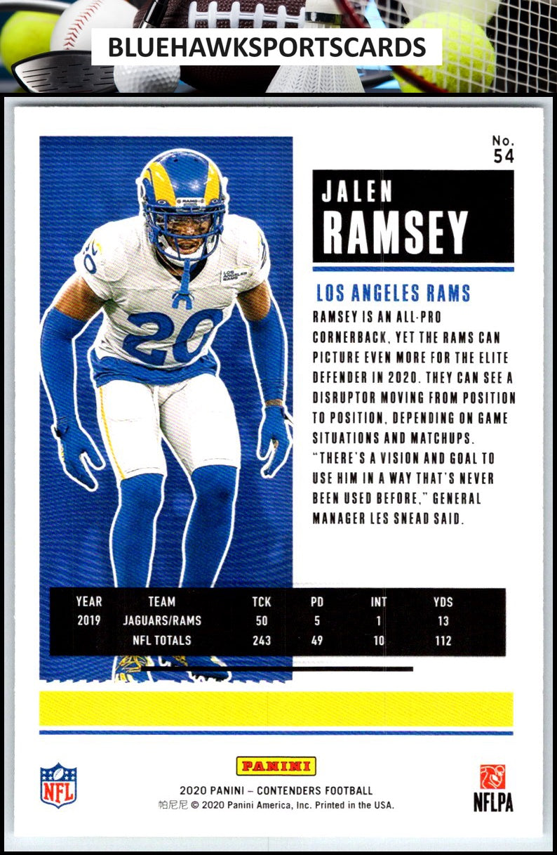 2020 Panini Contenders #54 Jalen Ramsey