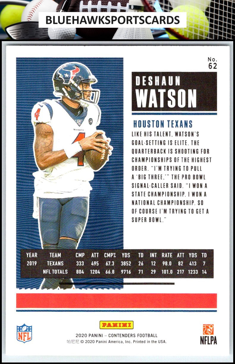 2020 Panini Contenders #62 Deshaun Watson