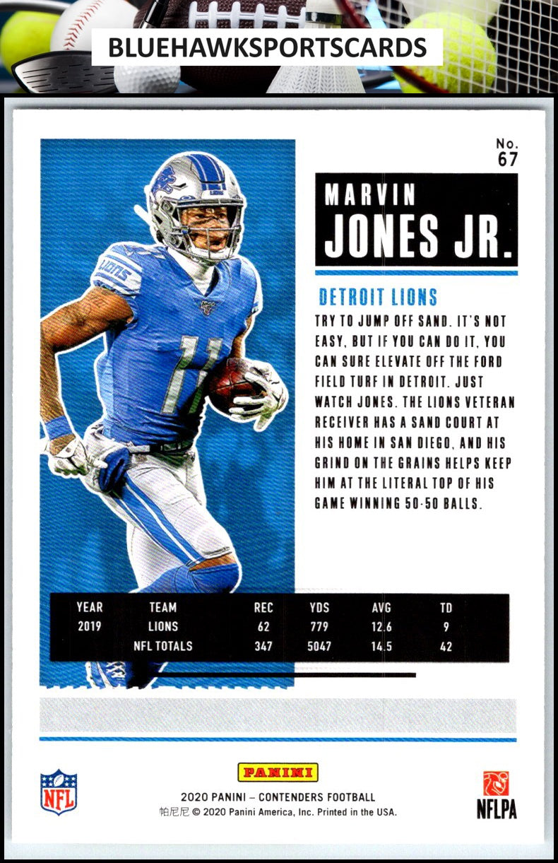 2020 Panini Contenders #67 Marvin Jones Jr.