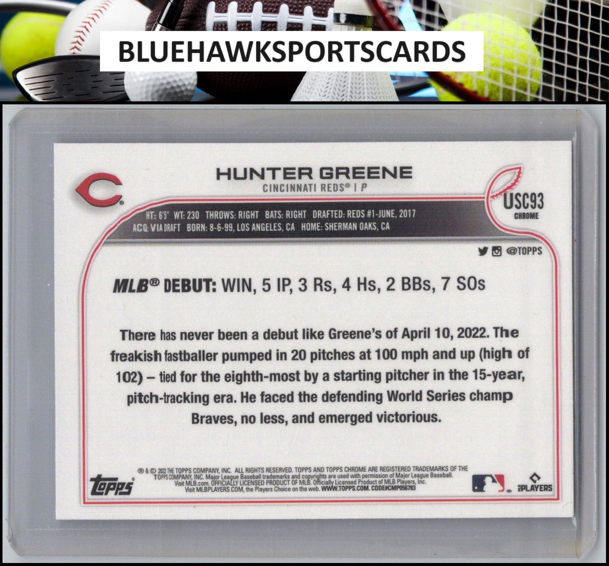 2022 Topps Update #US267 Hunter Greene Purple