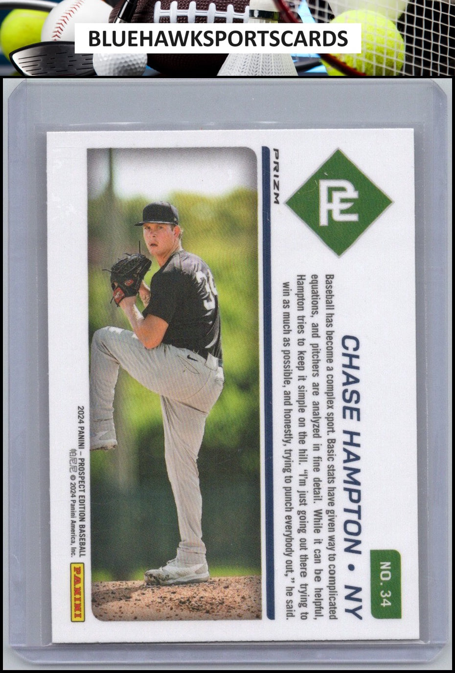 2024 Panini Prospect Edition #34 Chase Hampton Red Ice Holo