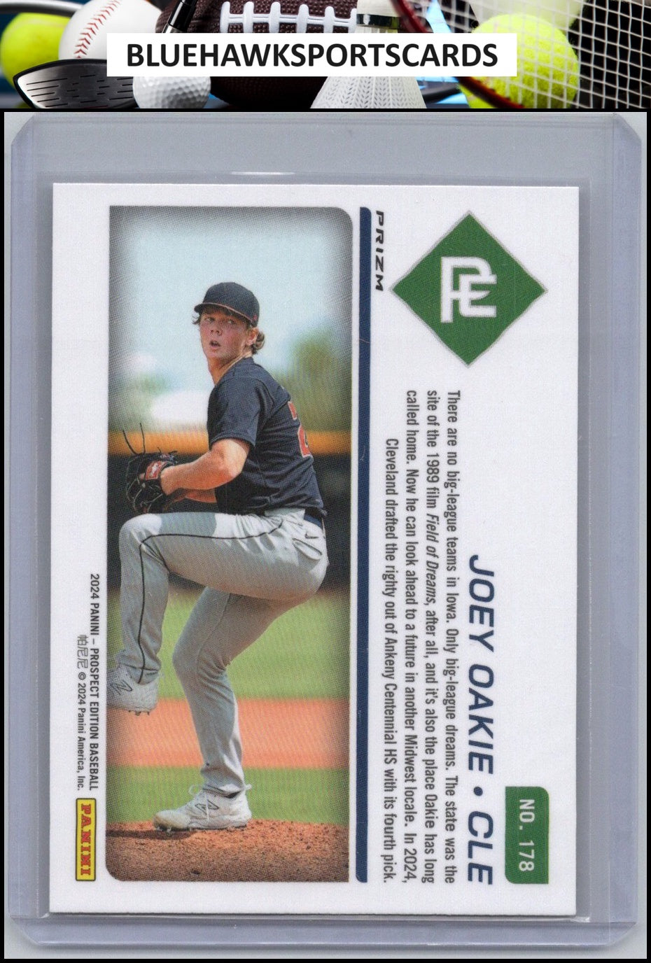 2024 Panini Prospect Edition #178 Joey Oakie Green Holo