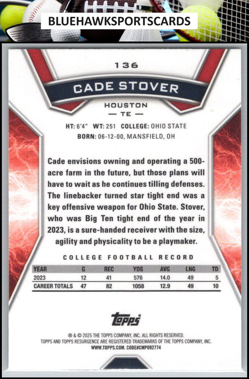 2024 Topps Resurgence #136 Cade Stover Green Surge #/175