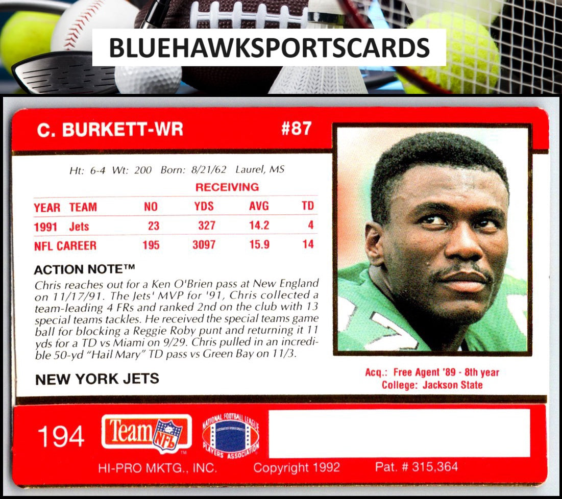 1992 Action Packed #194 Chris Burkett